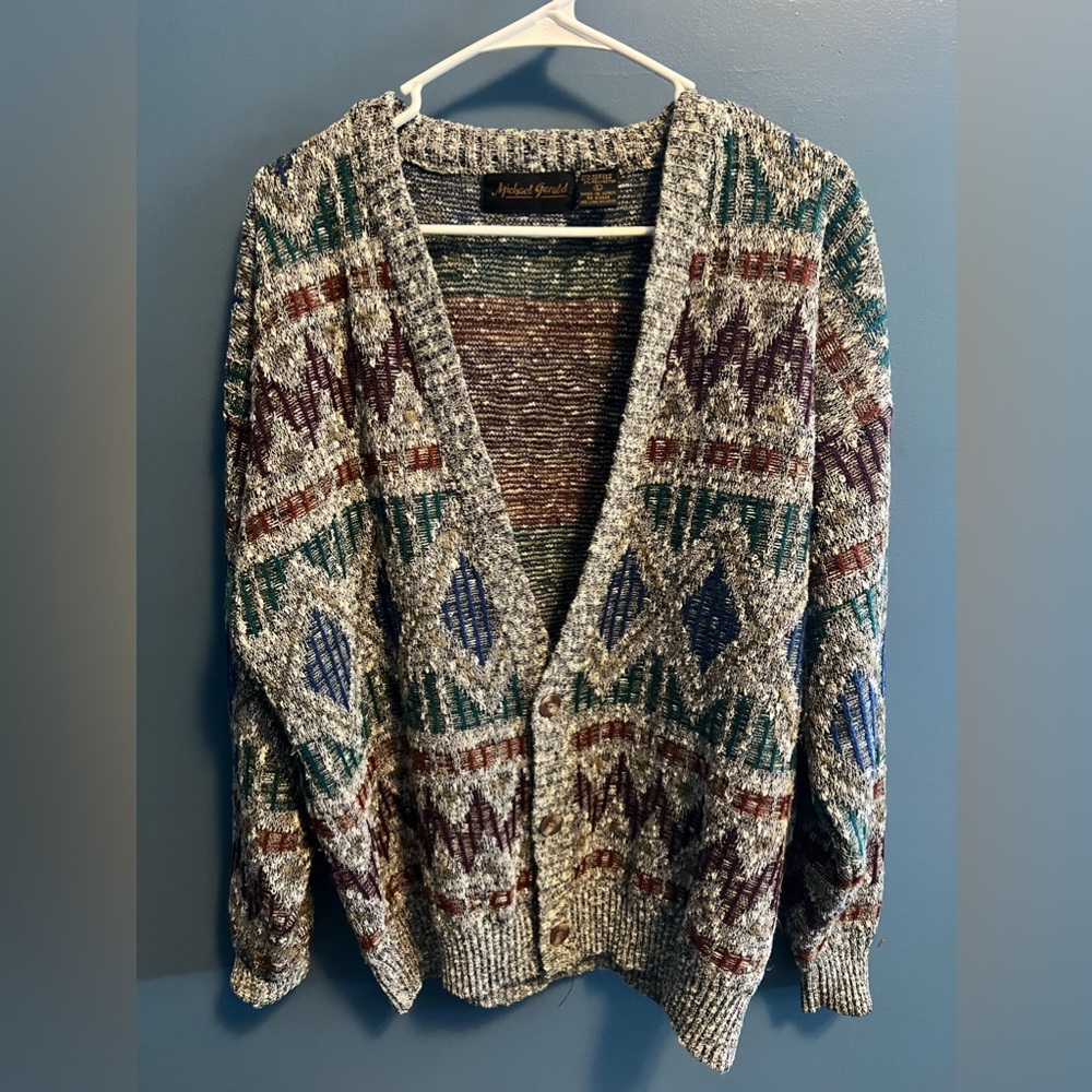 80’s Michael Gerald mens cardigan size Large